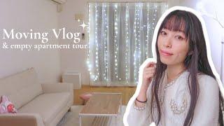 moving vlog // empty japanese apartment tour, cozy + aesthetic room decorating