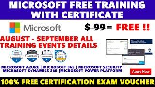 Microsoft Free Certificate | Free Certification Exam Vouchers | Microsoft Virtual Training Events