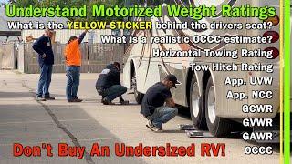 Understanding Motorhome Occupant Cargo Carrying Capacity | Motorized GVWR, GCWR, NCC Ratings | EP279