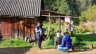 Simple family life in a Belarusian village. Reconstruction of an OLD HOUSE in harsh conditions