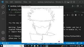 Draw sketch of gojo in python| sketchpy | python