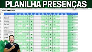 Como Fazer Planilha de Presenças e Faltas no Excel | Planilha Moderna e Automática