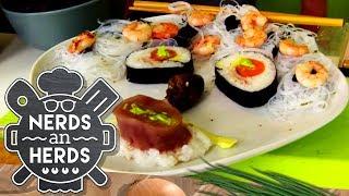 Japan-Bolognese mit Nachtischklo vs. Sushi aus der Glasnudelkanone | Nerds an Herds