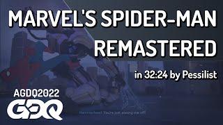 Marvel's Spider-Man Remastered by Pessilist in 32:24 - AGDQ 2022 Online