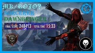 ESO Kyne's Aegis Trifecta 248,4 k Score, Stamina Sorcerer POV, Dawnbringer PS5 EU, U40