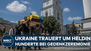 UKRAINE TRAUERT: Gedenkzeremonie für Tsybukh - Hunderte ehren verstorbene ukrainische Journalistin!