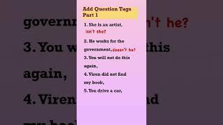 English Grammar (Question tags) | Questions Tags Practice Set 1 | question tag english #shorts