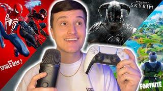 ASMR Gaming  | 1 Hour Of Relaxing Gameplay (Skyrim, Fortnite, Spider-Man 2)