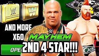 WWE MAYHEM NEW 4 STAR SUPERSTAR LOOT OPENING! 60+ LOOTCASES!!!