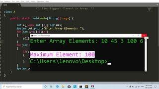 Java program to find biggest element in array | Learn Coding