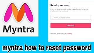 Myntra loging password how to reset | Myntra reset password |  Techtwichtech