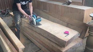 Woodworking Projects Weird // Build Extremely Large Tables With Magic Joints From Monolithic Wood!