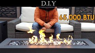 DIY Deck (Part 27): How to hide Fire Pit/Fire Table propane hose with Real Flame Lanesboro review?