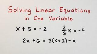 Solving Linear Equations in One Variable by Math Teacher Gon