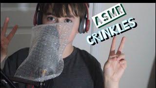 asmr ear to ear crinkles!-bubble wrap on mic,bag crinkles!