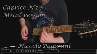 How to play Caprice 24 "Niccolo Paganini" - Rock/Metal Version with TAB and BACKING TRACK