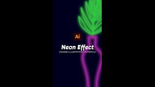 Create A Neon Effect With Adobe Illustrator #shorts