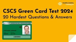 CSCS Green Card | 20 Hardest Questions & Answers
