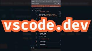 vscode.dev - VS Code In The Browser!!