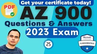 AZ 900 Real Exam Questions & Dumps | 2023 series | FREE PDF with Answers! | Part 25