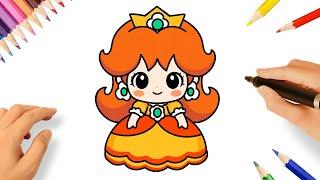 HOW TO DRAW PRINCESS DAISY | MARIO BROS