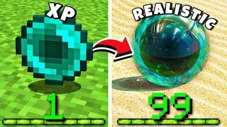 Minecraft But Your XP = More Realistic Graphics | Minecraft Hindi