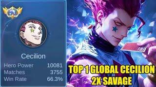 KING CECILION 2X SAVAGE 20 kill tanpa mati - top 1 global cecilion mobile legends