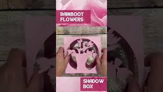 Spring Svg Shadow Box, Rain Boots Flowers 3D Layered Shadowbox