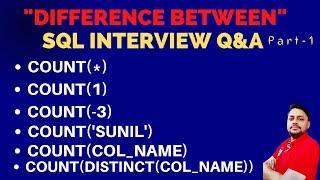 Difference between   COUNT (*) , COUNT(1), COUNT(Col_Name) and COUNT(Distinct(Col_Name) in SQL