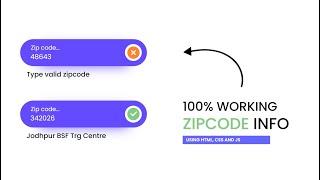 Find City, State Info Using Zip Code and Its Validation Using Html, Css and Javascript