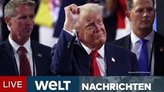 JUBEL FÜR TRUMP: Verletzter Ex-Präsident lässt sich auf Republikaner-Parteitag feiern | Livestream