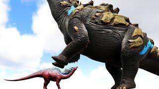 AMARGASAURUS (lvl 10.000) vs. TITANOSAUR | ARK Dino Battle 