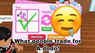 What people trade for the new dodo | Adopt me roblox!