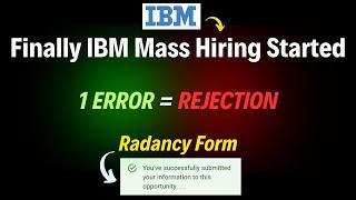 IBM Radancy Form 2024 | IBM Off Campus Drive | IBM 2024 hiring | IBM Hiring | hire me plz