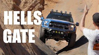 Built Ford Raptor Attempts Hells Gate in Moab, UT!  Salty Gears Off Road Does Hells Revenge