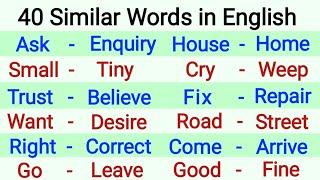 40 Similar Words | Similar Words in English | Similar Words