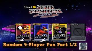 Awkward Super Smash Bros. Melee Random 4-Player Fun Part 1/2