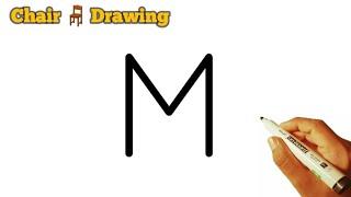 How to draw Chair 🪑 drawing from M letter | Easy drawing chair  technique | Jasim Drawing