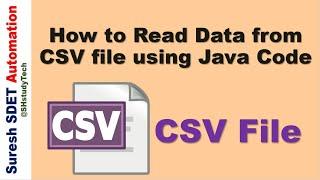 How to Read Data from CSV file using Java Code