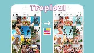 TROPICAL BLOGGER Preset & Instagram Feed idea ️ using Preview app