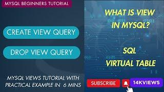 MYSQL Beginners Tutorials - Create View Query | Drop View Query | Virtual Table (Mysql view example)