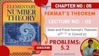 State and Prove Fermat's Theorem | Theorem 5.1 | Fermat's Little Theorem | Elementary Number Theory