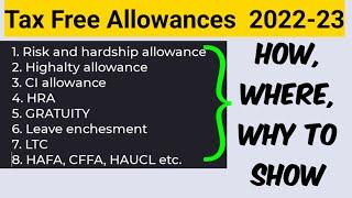 Tax free allowances #Exempt allowances#itr #PANKAJ PINK