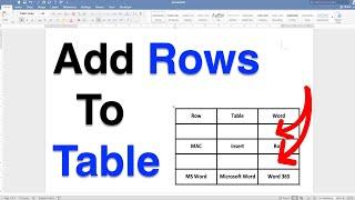 How To Add a Row To a Table In Word [ MAC ]