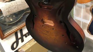 Sunbursting an ES335 style Hamm-tone archtop guitar