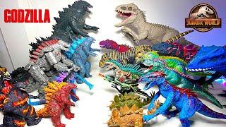 Jurassic World Dinosaur Hybrids VS Godzilla Toys Collection! Indominus Rex, Scorpios Rex, Indoraptor