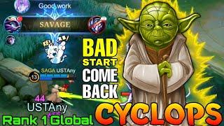 SAVAGE! Cyclops Comeback from a Bad Start - Top 1 Global Cyclops by USTAny - Mobile Legends