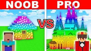 NOOB vs PRO: Modernes REGENBOGEN HAUS Bau Challenge in Minecraft