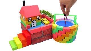 DIY How To Build House Has Well and From Kinetic Sand - Zon Zon (Satisfying)