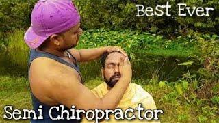 Head massage with neck cracking by semi chiropractor